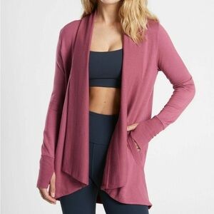 Athleta Pranayama Restore Wrap Cardigan Pink Rose size XS